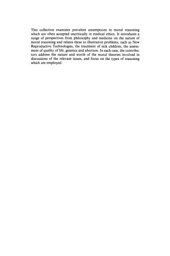 Medicine and moral reasoning