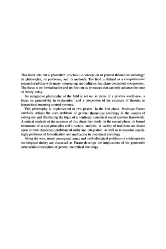 The Meaning of General Theoretical Sociology: Tradition and Formalization