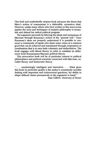 The General Will: Rousseau, Marx, Communism