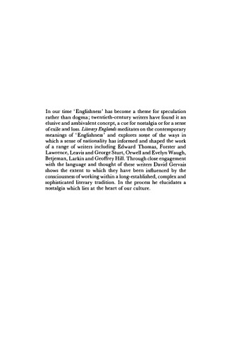 Literary Englands: Versions of 'Englishness' in Modern Writing
