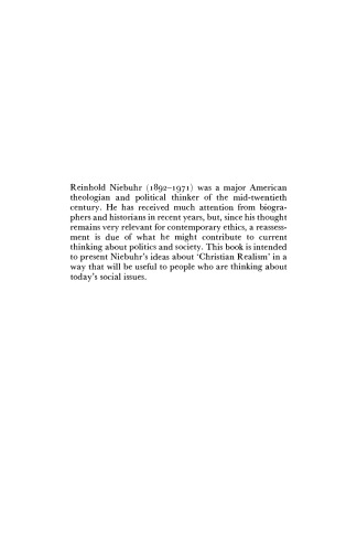 Reinhold Niebuhr and Christian Realism