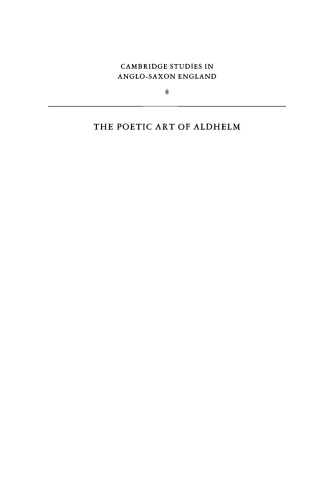 The Poetic Art of Aldhelm