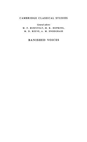 Banished Voices: Readings in Ovid's Exile Poetry