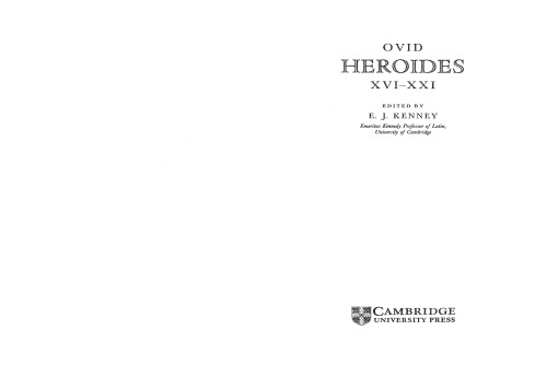 Ovid: Heroides XVI-XXI