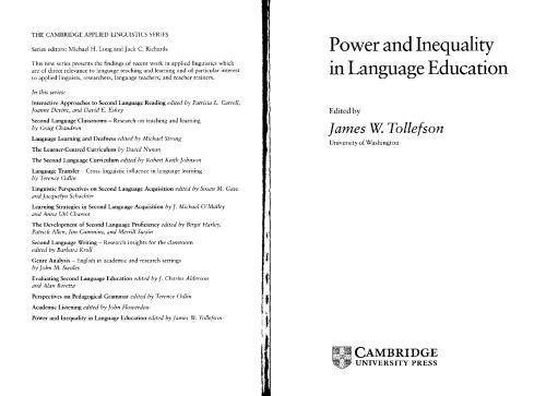 Power and inequality in language education