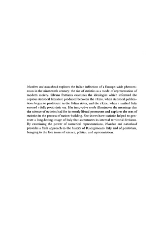 Numbers and Nationhood: Writing Statistics in Nineteenth-Century Italy