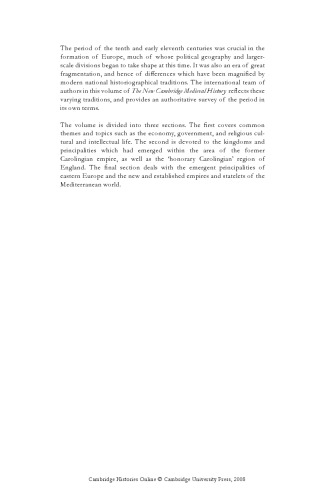 The New Cambridge Medieval History Volume III c. 900–c. 1024