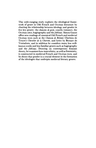 Gender and Genre in Medieval French Literature