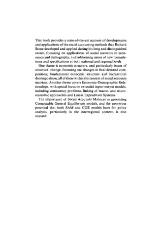 Social and Demographic Accounting