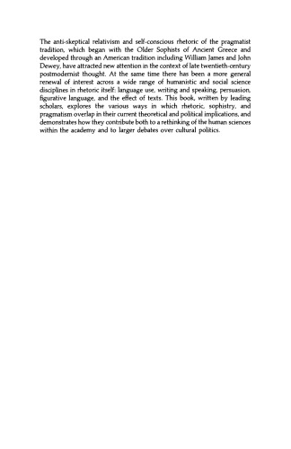 Rhetoric, Sophistry, Pragmatism (Literature, Culture, Theory)