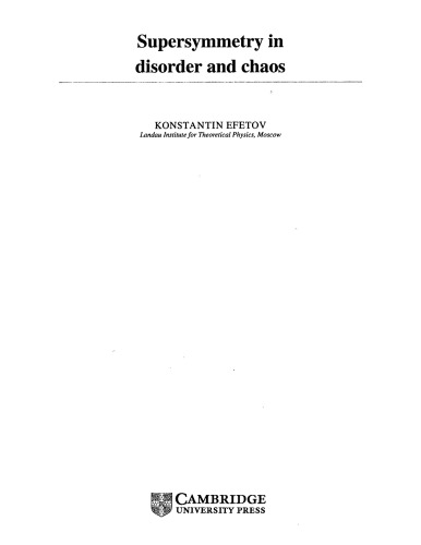 Supersymmetry in disorder and chaos