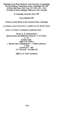 Spectral Theory and Differential Operators