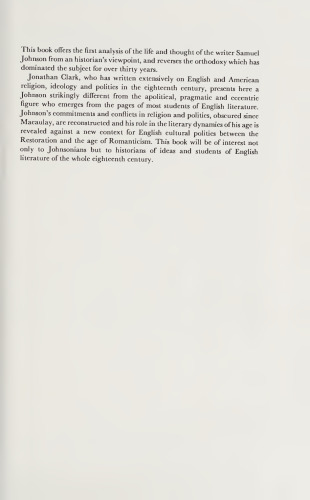 Samuel Johnson: Literature, Religion and English Cultural Politics from the Restoration to Romanticism