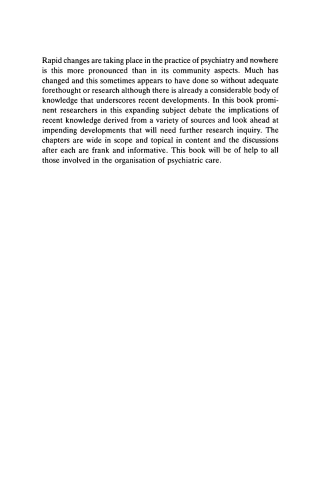 Community Psychiatry in Action: Analysis and Prospects