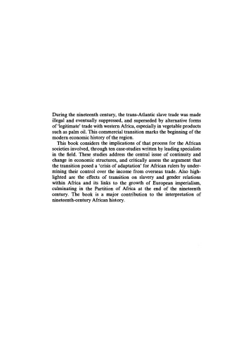 From slave trade to ‘legitimate’ commerce: The commercial transition in nineteenth-century West Africa | Papers from a conference of the Centre of Commonwealth Studies, University of Stirling