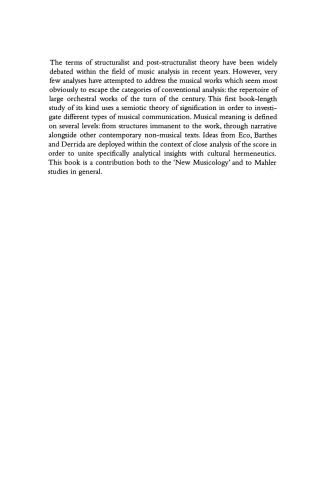 Mahler's Sixth Symphony: A Study in Musical Semiotics