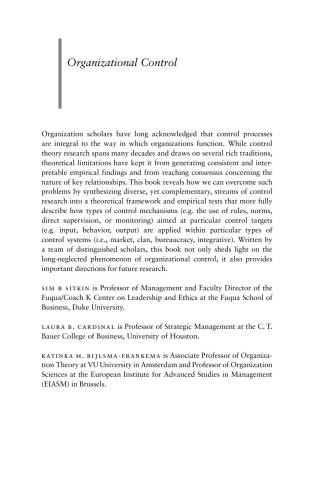 Organizational Control