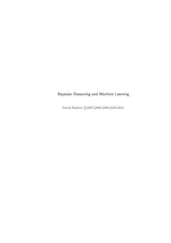 Bayesian Reasoning and Machine Learning