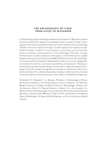 The Archaeology of Lydia: from Gyges to Alexander