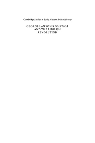 George Lawson's 'Politica' and the English Revolution