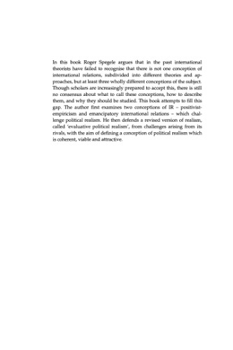 Political Realism in International Theory
