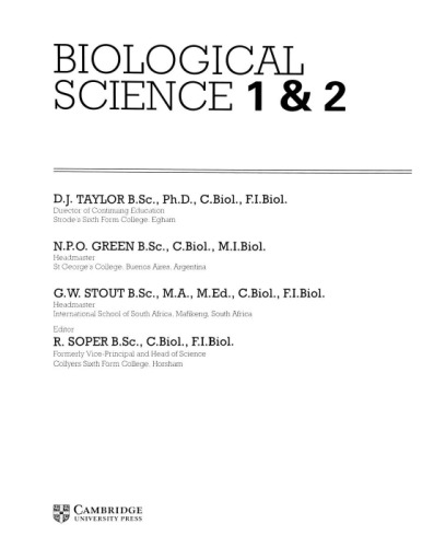 Biological Science 1 and 2