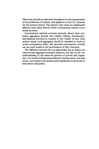 Measuring the Wealth of Nations: The Political Economy of National Accounts