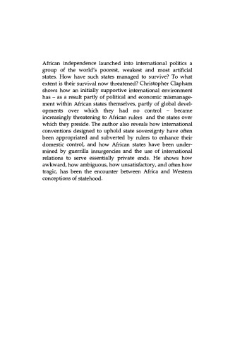 Africa and the International System: The Politics of State Survival