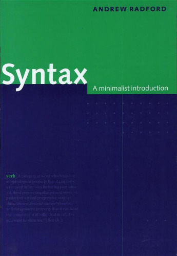 Syntax: A Minimalist Introduction