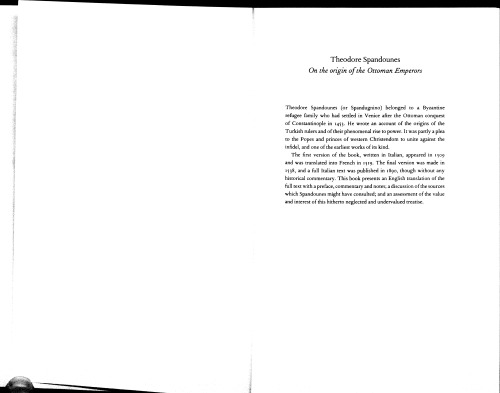 Theodore Spandounes: On the Origins of the Ottoman Emperors