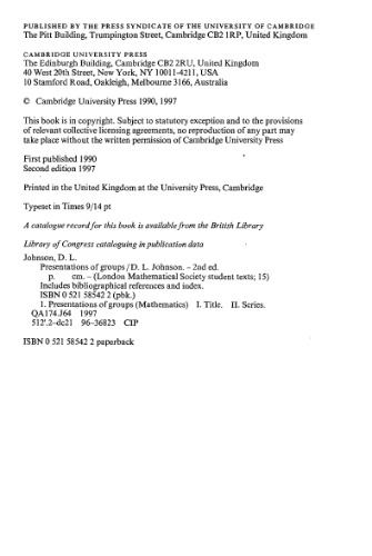 Presentations of Groups
