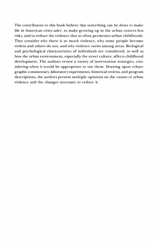 Violence and Childhood in the Inner City