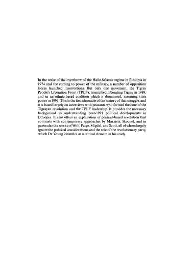 Peasant Revolution in Ethiopia: The Tigray People's Liberation Front, 1975-1991 (African Studies)