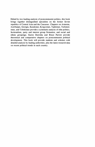 Conflict, Cleavage, and Change in Central Asia and the Caucasus