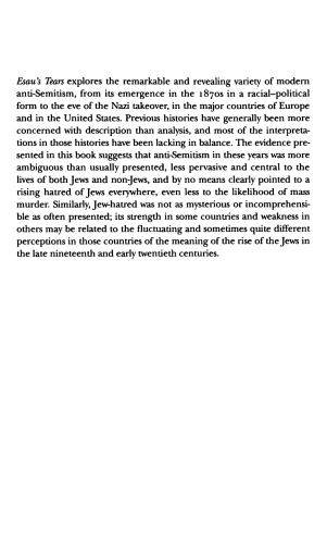 Esau's Tears: Modern Anti-Semitism and the Rise of the Jews