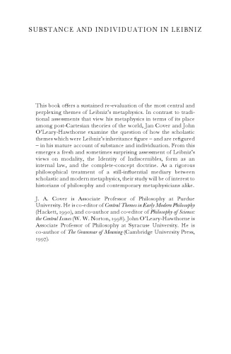 Substance and Individuation in Leibniz