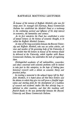 Economic Laws and Economic History (Raffaele Mattioli Lectures)