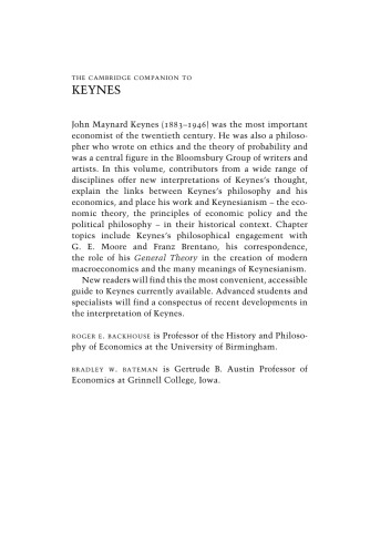 The Cambridge Companion to Keynes