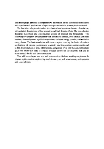 Principles of Plasma Spectroscopy ()