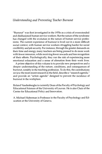 Understanding and Preventing Teacher Burnout: A Sourcebook of International Research and Practice
