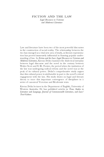 Fiction and the Law: Legal Discourse in Victorian and Modernist Literature
