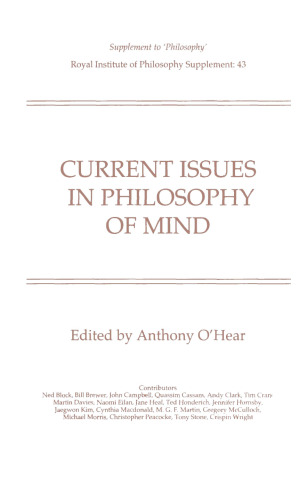 Current Issues in Philosophy of Mind