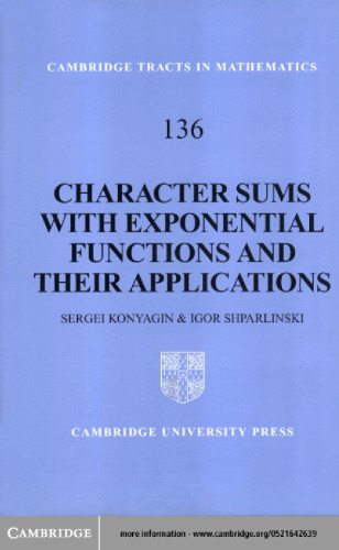 Character sums with exponential functions and their applications