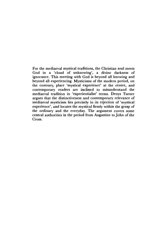 The Darkness of God: Negativity in Christian Mysticism