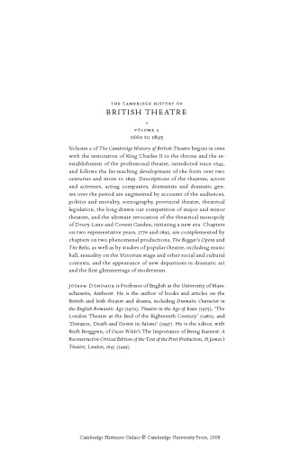 The Cambridge History of British Theatre (Volume 2)