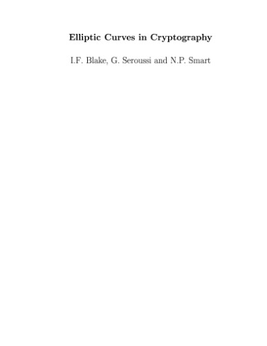 Elliptic curves in cryptography