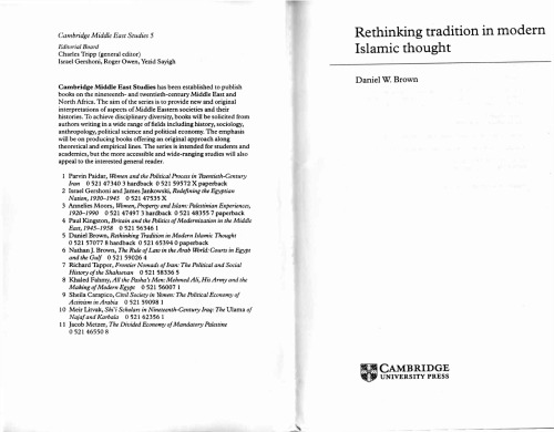 Rethinking Tradition in Modern Islamic Thought