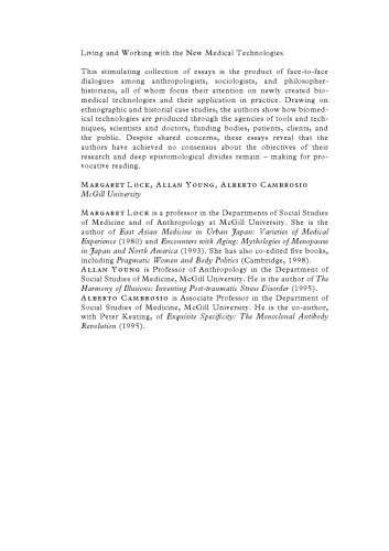 Living and Working with the New Medical Technologies: Intersections of Inquiry
