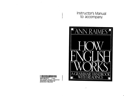 How English Works: A Grammar Handbook with Readings Instructor's Manual