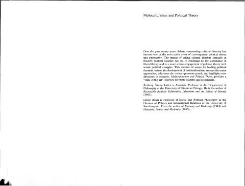 Multiculturalism and political theory